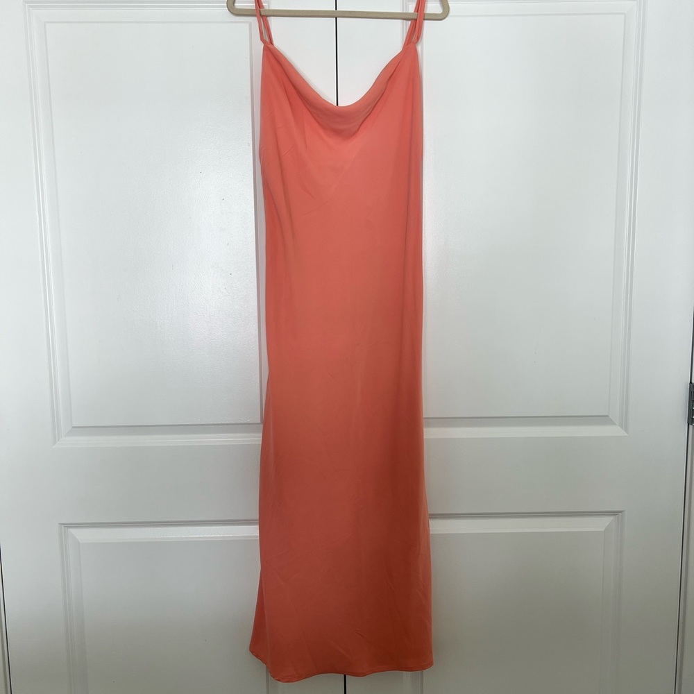 Abercrombie & Fitch Coral Satin Dress